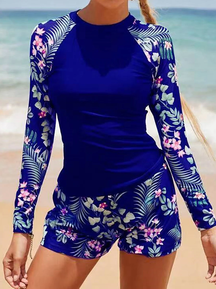 Rash Guard Long Sleeve Surfing Swimsuit Women Two Pieces