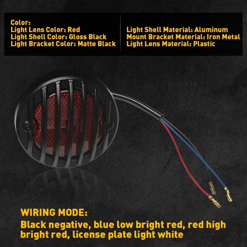 1" Axle Motorcycle LED Side Mount License Plate Bracket Red/White Light 3/4” 12v