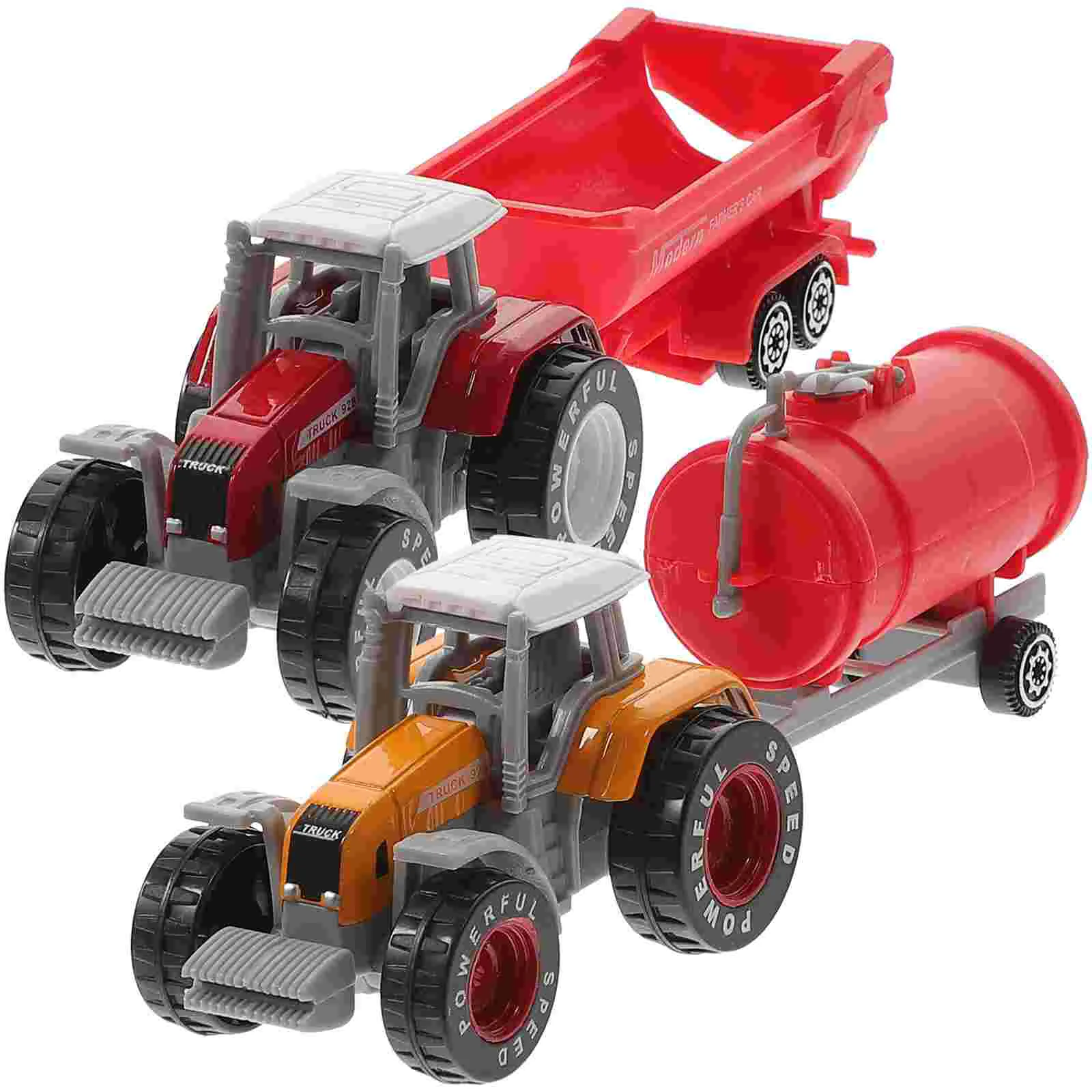 

2pcs Plastic Truck Toy Tractor Toy Boys Truck Model Lifelike Container Tractor Toy Model