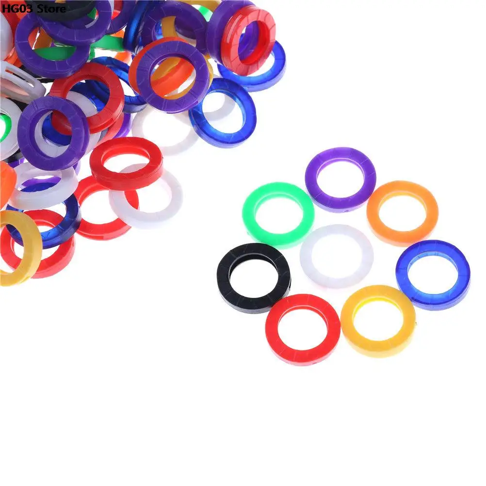1/10pcs Bright Colors Hollow Rubber Soft Keys Locks Cap Key Covers Topper Keyring Elastic Case Round Soft Silicone, key caps covers,keychain case cover