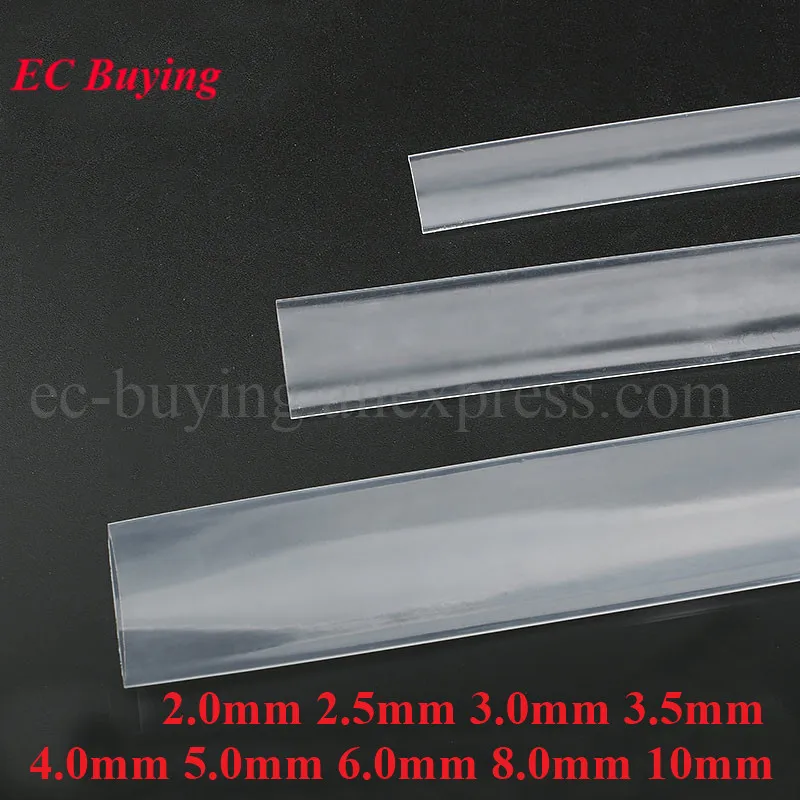 2 Meter Heat Shrink Tube 2mm 3mm 4mm 5mm 6mm 8mm 10mm 2:1 Transparent Clear 2M Heat Shrink Heatshrink Tubing Sleeving Wrap Wire