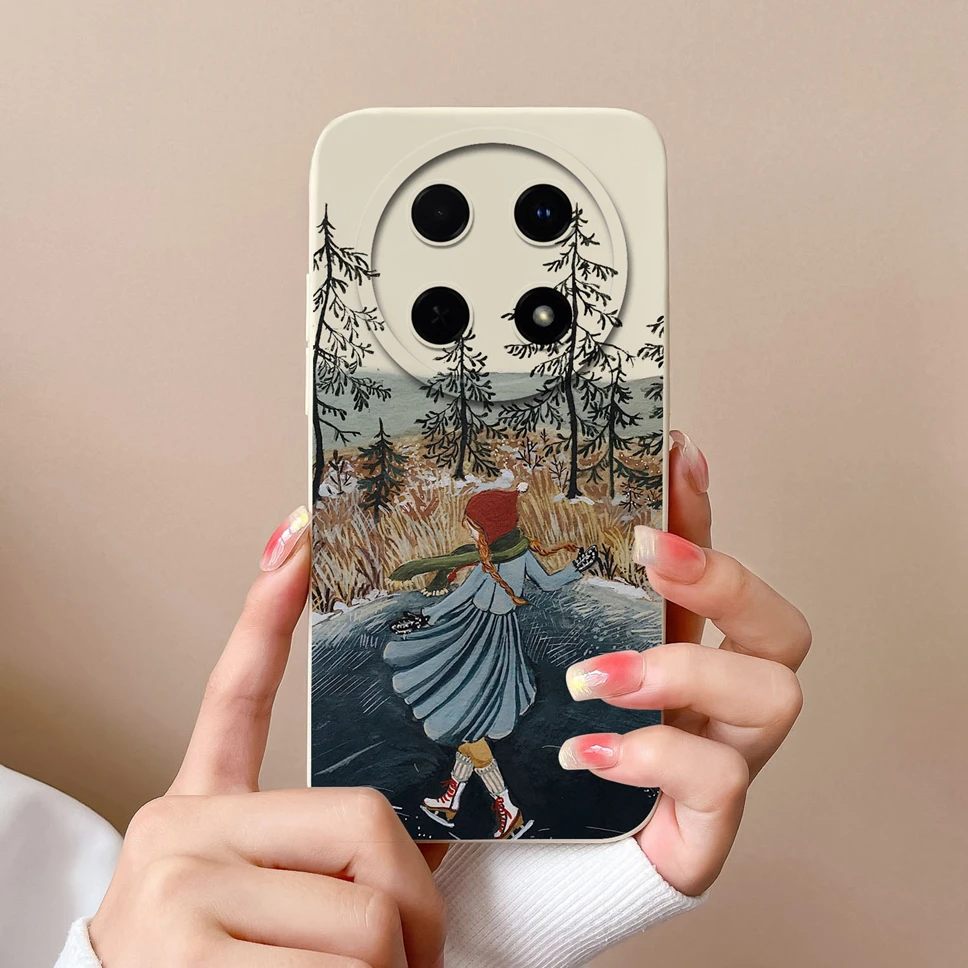 Fashion Pretty Sweet Girl Soft Liquid Silicone Phone Case - Protective Cover