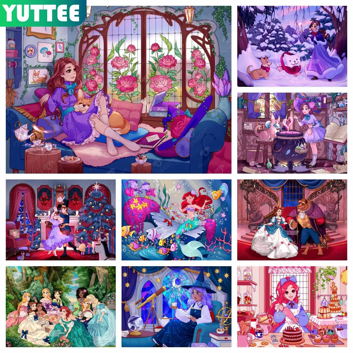 

Cartoon Girl Princess 5D DIY Diamond Painting Mosaic Magic Witch Embroidery Full Cross Stitch Kit Home Decor Kid Gifts