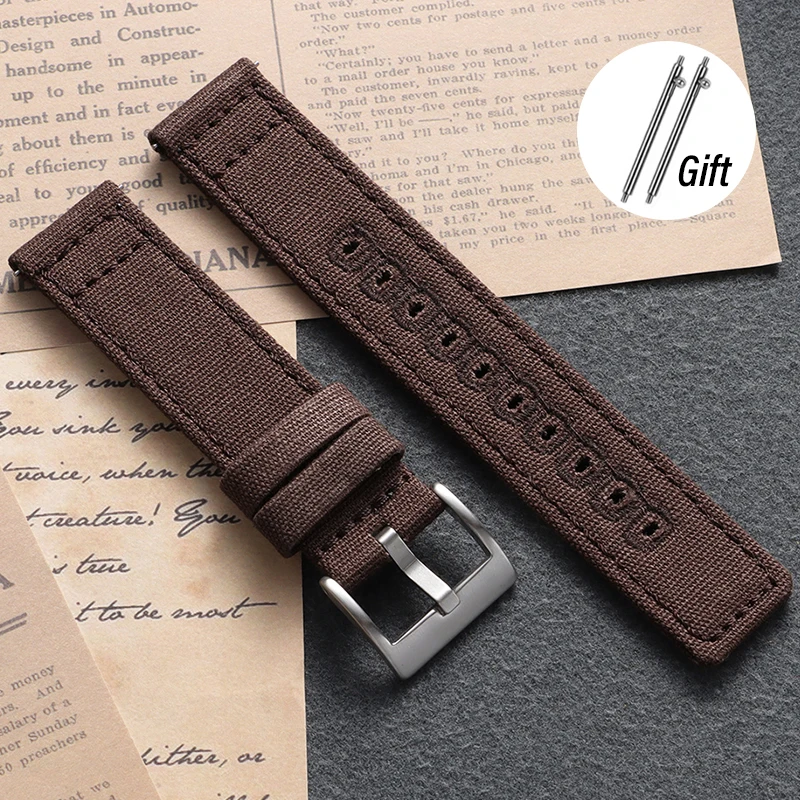 Deluxe Woven Canvas Braided Nylon Watch Band - Durable Premium Strap