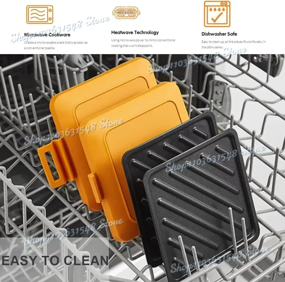 New Microwave Toastie Sandwich Maker, Microwave Toaster, Toastie Maker with Adjustable Silicone Straps, No Electricity, Wireless