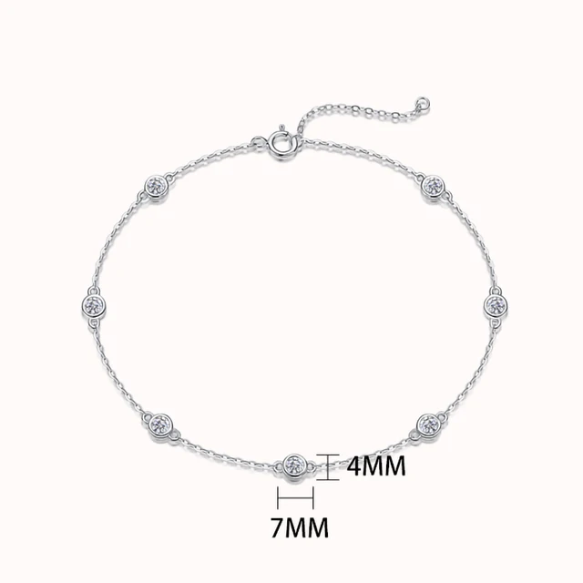 3mm Bubble Moissanite Diamond Chain Bracelet for Women 925 Sterling Silver D Color Mosan Bracelets Bangle Pass Tester with Gra 6