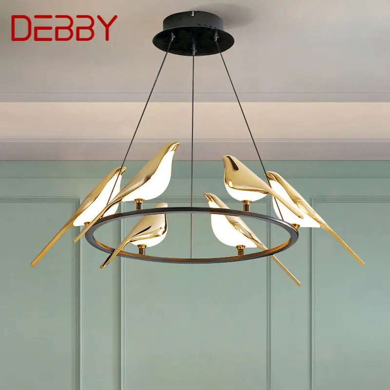 

DEBBY Nordic Pendant Lamp Modern Vintage Round LED Bird Light Creative Design Decoration For Living Dining Room Bedroom