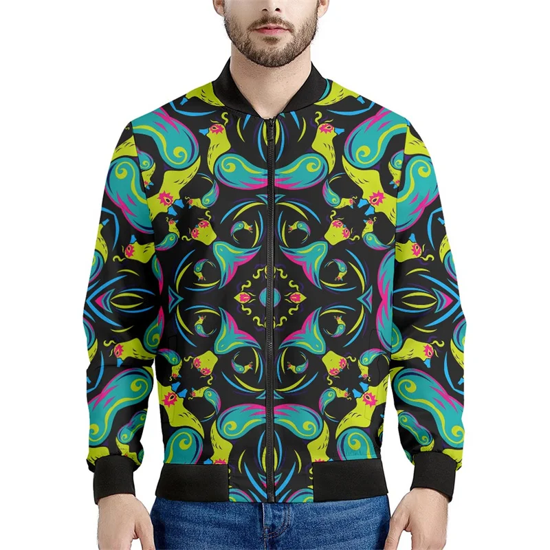 thumbnail image 1 of Chaqueta con cremallera psicodélica abstracta para hombre, sudadera de gran tamaño con estampado 3D, chaquetas bomber de manga larga para primavera y otoño para mujer, 1 of 4