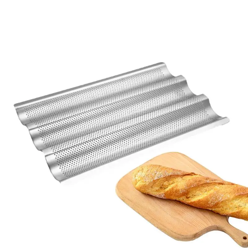 

3 Waves Bread Baking Tray For Oven Food Storage Trays Kitchen Baking Shallow Dish Fried Chicken Basket Mat baking tool