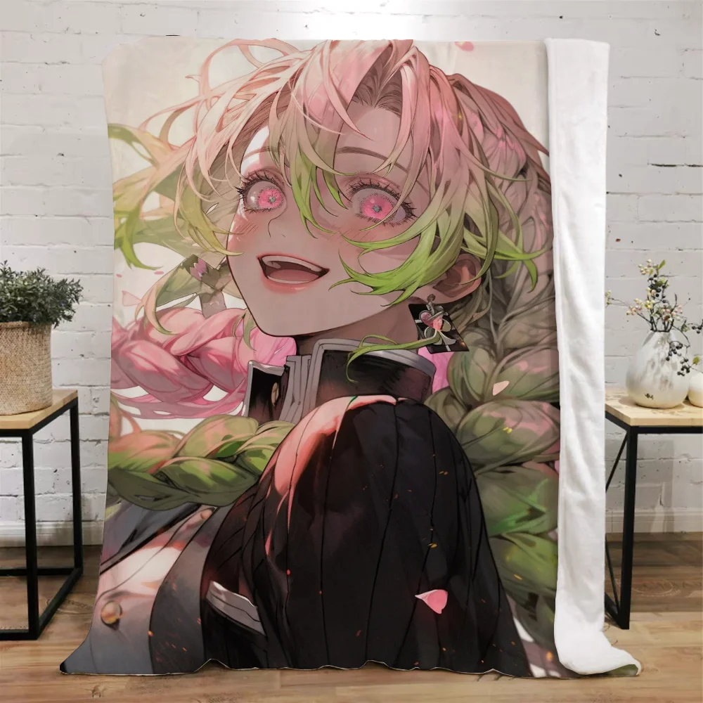 Demon Slayer-Kanroji Mitsuri Luxury Throw Blanket Sofa Winter Interior for Home Bed Blankets & Throws Microfiber Bedding Knee & 2