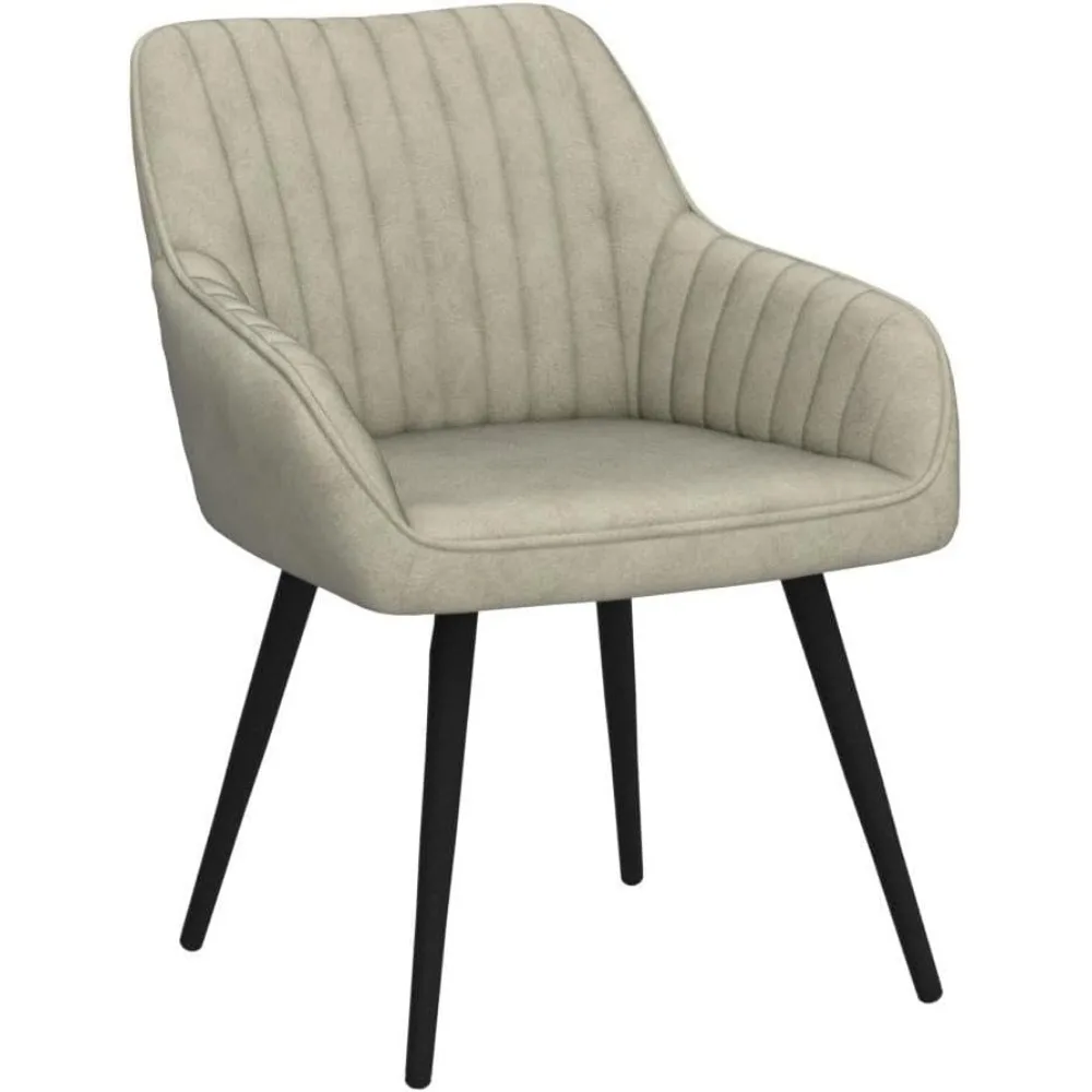 Faux Suede Accent Chair Arm Chairs Living Room Chairs Leisure Chair Upholstered Chair with Metal Legs Set of 2 for Home Kitchen 5