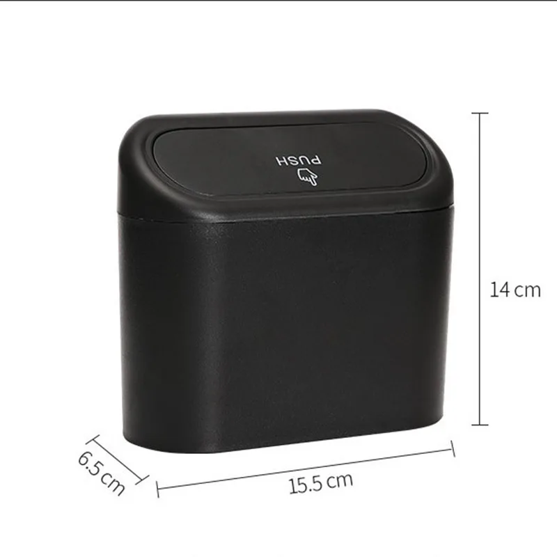 Car Trash Bin Hanging Vehicle Garbage Dust Case Storage Box Abs Square Pressing Type Trash Can Auto Interior Car Accessories