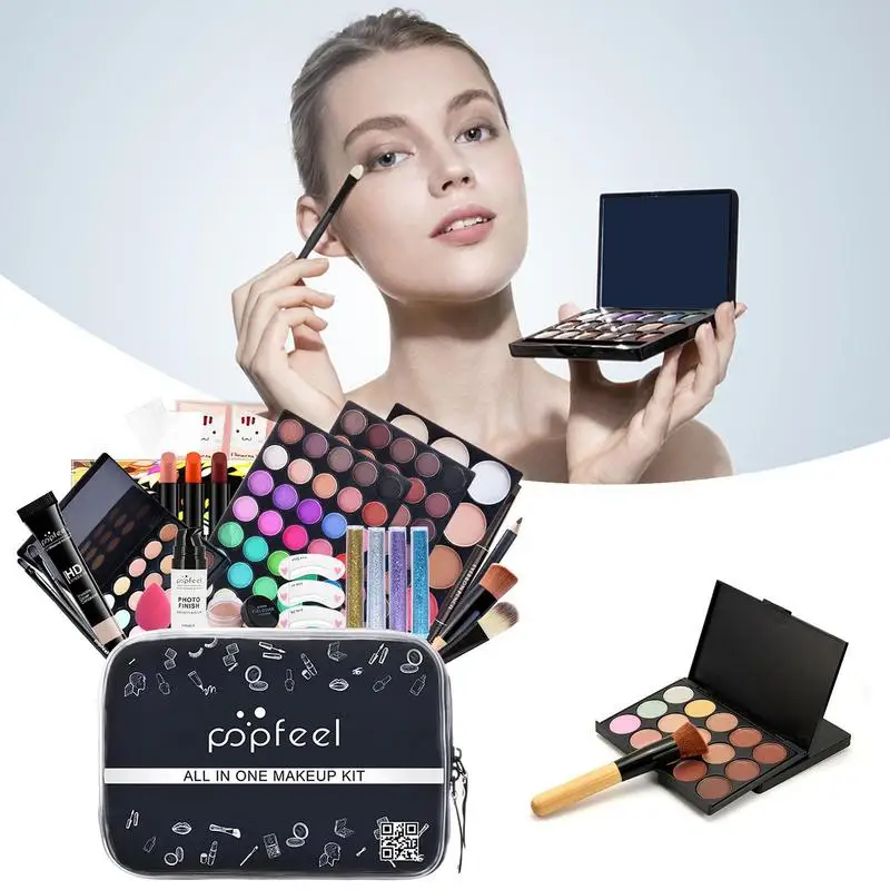 

30Pcs All In One Makeup Kit Cosmetic Kit Face Makeup Eyeshadow Lipstick Brush Eyeliner Powder Cosmetic Bag