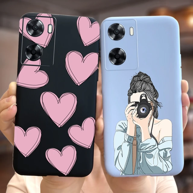 Funda de silicona suave para Oppo A57 4G 2022, carcasa trasera con dibujos  de chicas, corazón de amor, para Oppo A57s A77s Oppo A77 4G - AliExpress