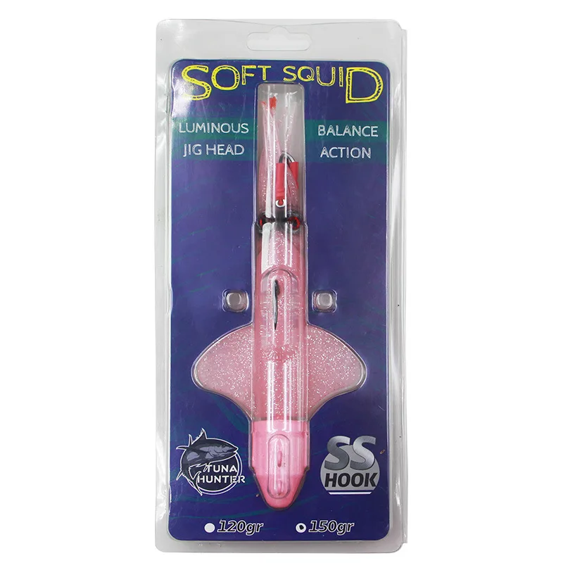 AS-Soft Lure Squid Saias Isca, Borracha de PVC Artificial, Trolling, Polvo, Barco, Pesca Marítima, 21cm, 120g