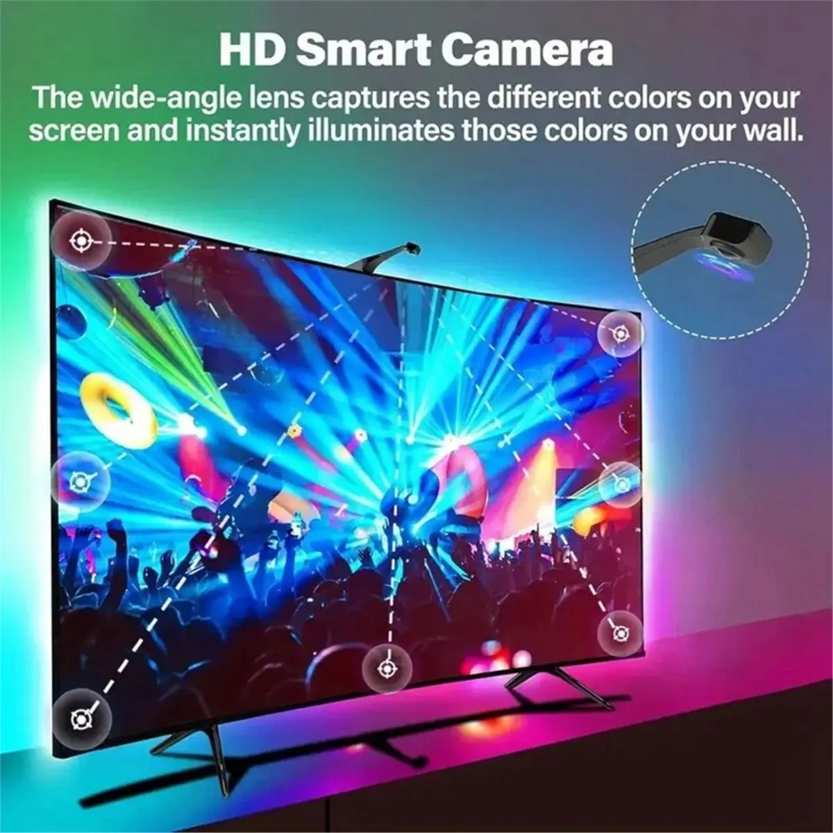 A32I TV LED 백라이트 RGB LED 스트립 조명 (카메라 센서 앱 컨트..