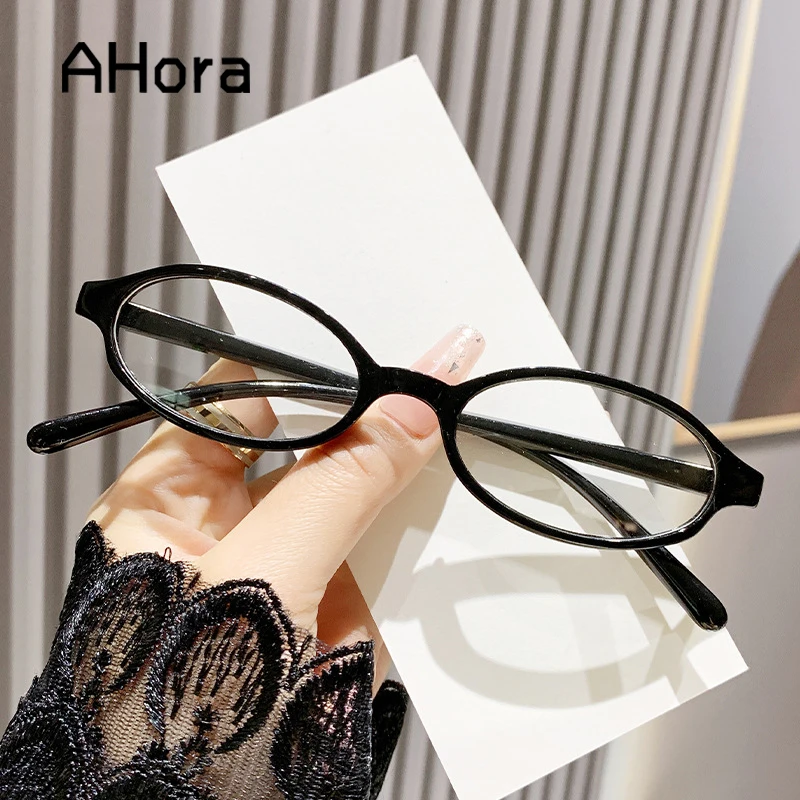 

Ahora New Oval Small Frame Reading Glasses Frame Blocking Blue Light Presbyopia Eyeglasses Computer Goggles Soft Unisex Y2K