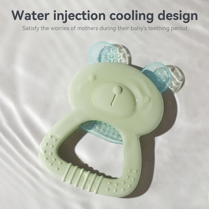 Baby Teething Toys Cool Sensory Touch Of Baby Teething Rings Cartoon Kitten Water-filled Silicone Chewing Toy Gifts For Newborns - 3