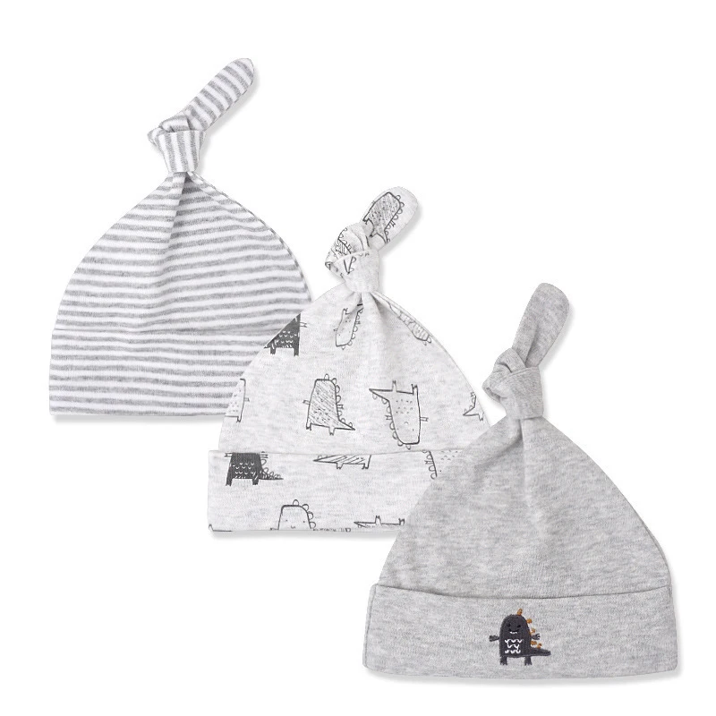 Baby Hat 3pcs Autumn Winter Newborn Baby Boy Girl Cotton Hat 0-6M