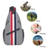Thom-Stripes Red White Navy TB Sling Chest Bags Crossbody Shoulder Backpack Outdoor Sports Daypacks Fashion Bag 6