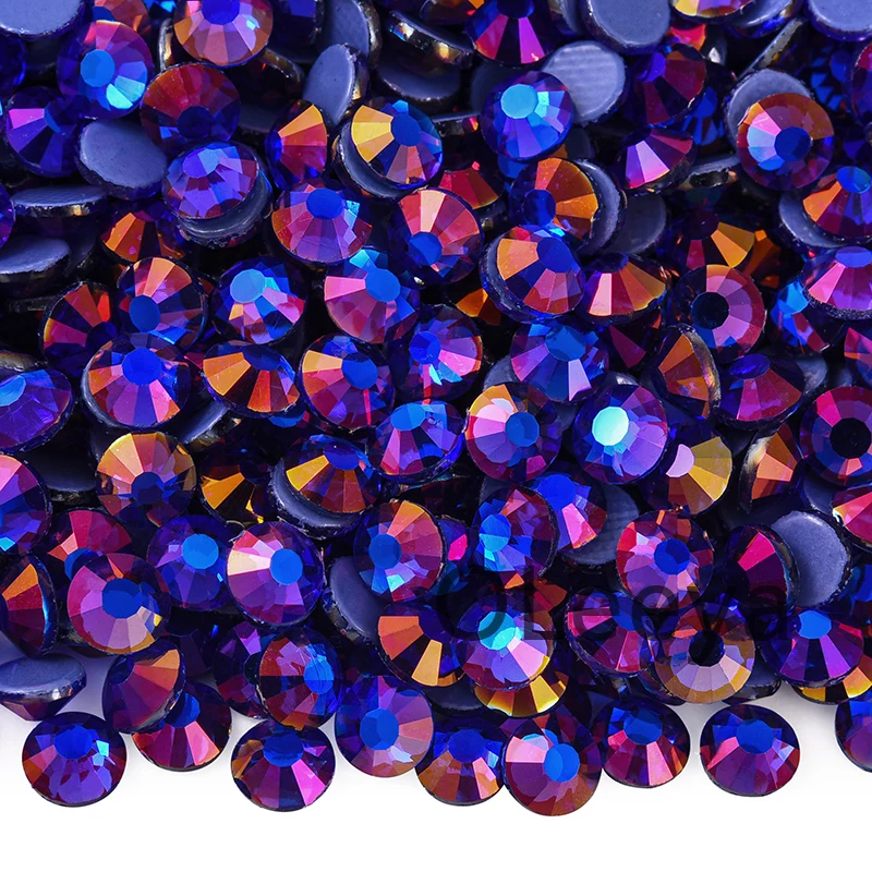 Oleeya Glitter Hotfix Rhinestones - 1440pcs Crystal Pack for DIY Nail Art Accessories