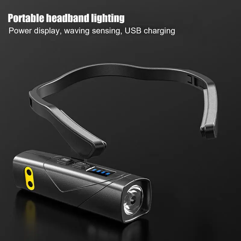 Camping Headlamps For Adults Removable Ear Hook Headlight LED Headlamp Rechargeable Head Lights Waterproof High Lumen With 5