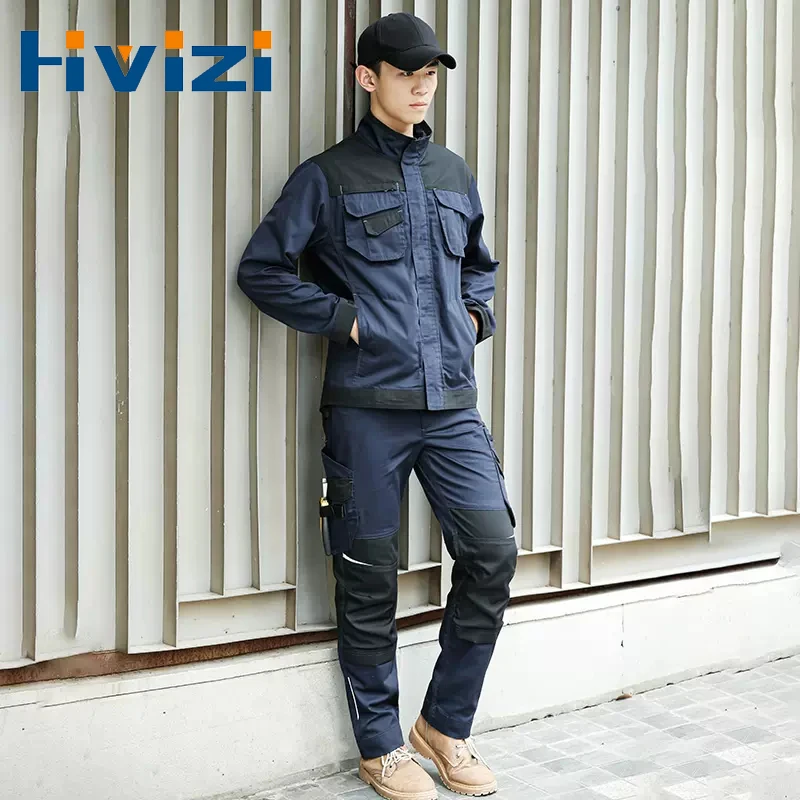 

Working Suits Workwear Clothes Men Long Sleeves Workmen Work Uniform Car Workshop with Reflective Strips Mechanical Working Wear