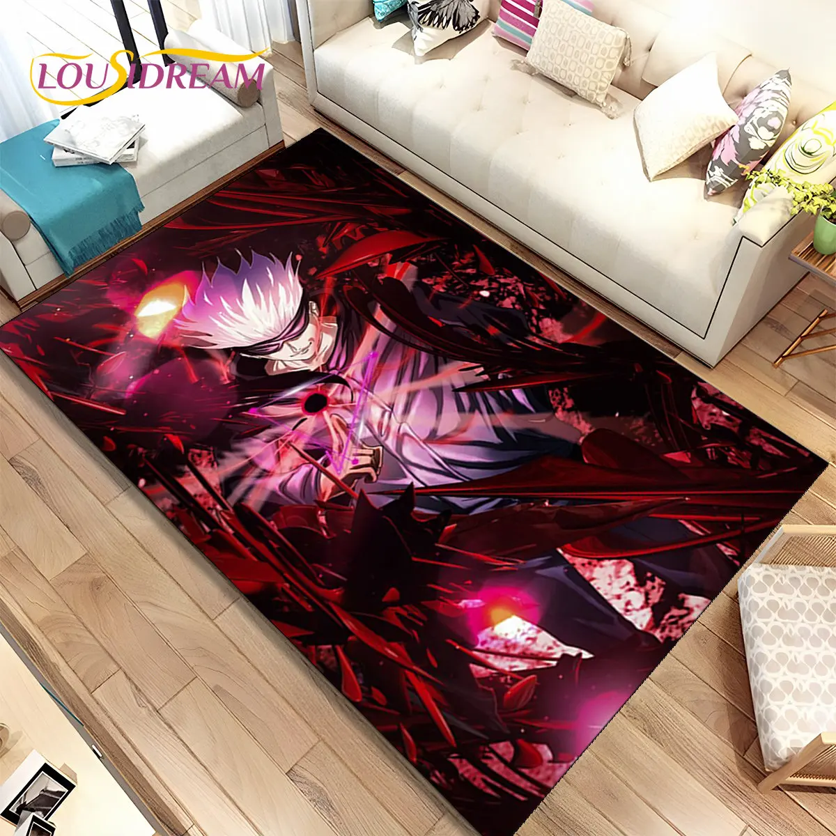 

Jujutsu Kaisen Anime Cartoon Area Rug Large,Carpet Rug for Living Room Bedroom Sofa Doormat Decoration,Kids Non-slip Floor Mat