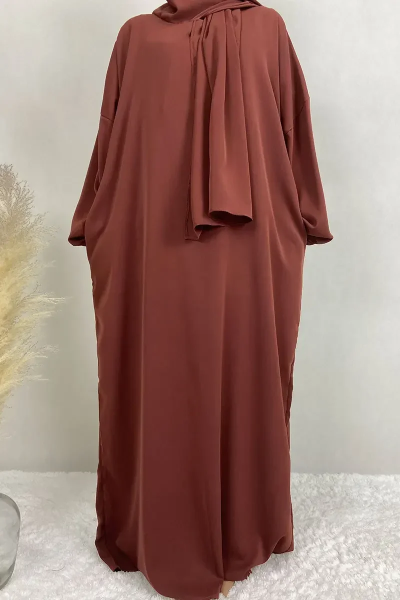 Eid Abaya Dress for Women Loose Maxi Dresses Set with Scarf Woman Party Abayas Ramadan Saudi Arabic Robe Caftan Vestido Kaftan