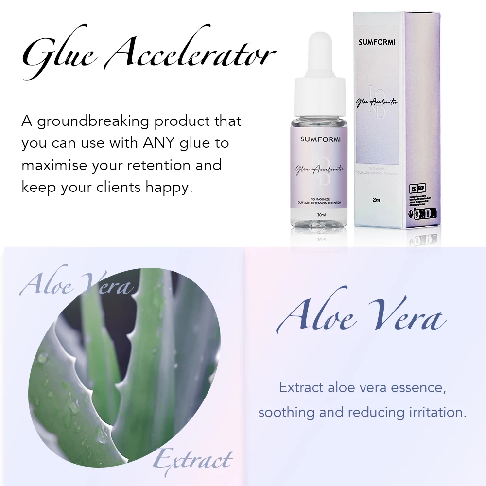 Gollee 1s Dry Eyelash Bond Mixed floral fragrance Eyelash Extension Glue with Bonder Glue Lash Fast Accelerator Waterproof Bond 5