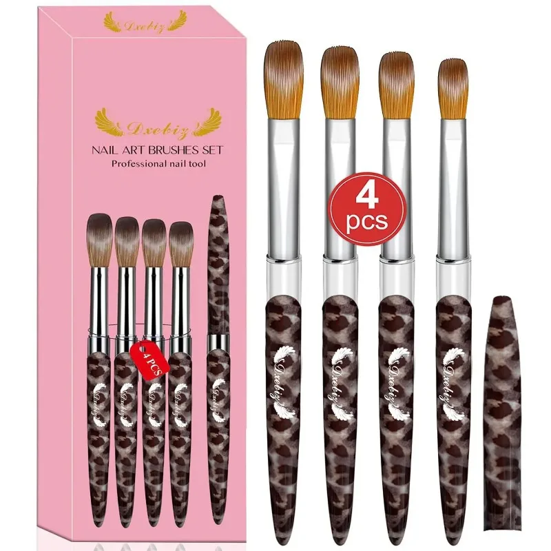 Professional  Nail Brush Set 4-piece Set Nail Tool Set  Manicure Tools Acrylic brush Pen for Powder Removed Manicure Round 5