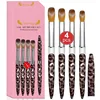 Professional  Nail Brush Set 4-piece Set Nail Tool Set  Manicure Tools Acrylic brush Pen for Powder Removed Manicure Round 5