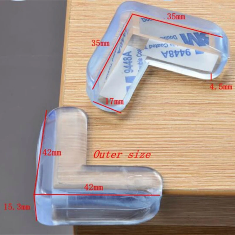 2pcs/lot Transparent Table Corner Protector For Baby Toddler Glass Teapoy Soft Right-angled Corner Guards Safety Edge Pad images - 6