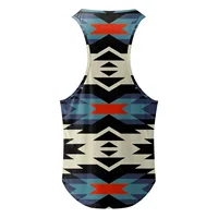 Male Gym Tank Top Vest Vintage Geometric Printed Men Fitness Clothing Bodybuilding Tanks Tops Summer Gym Clothing For Male - Image 6