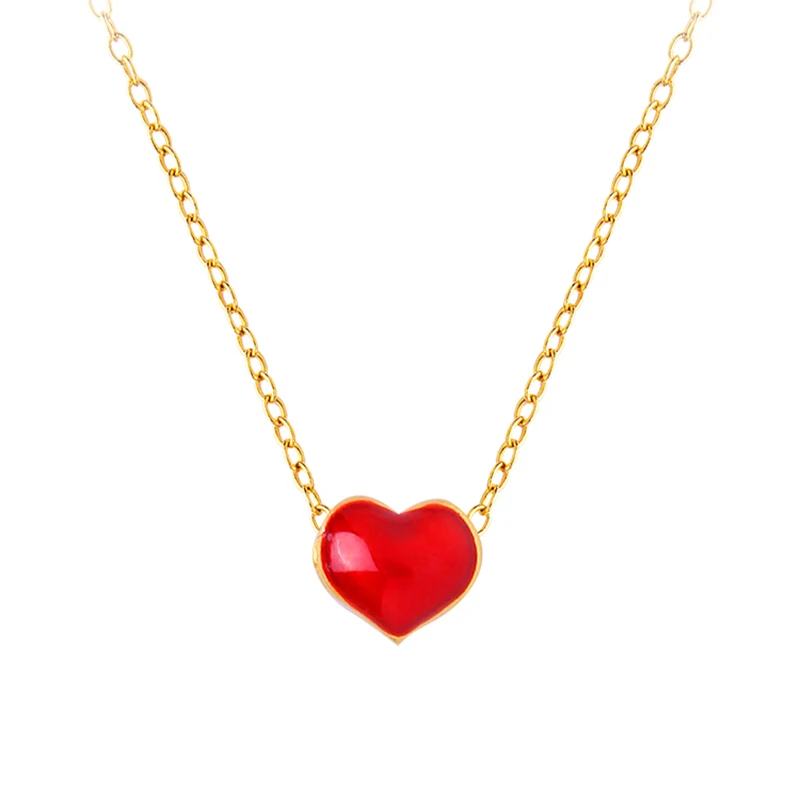 NYMPH Real 24K Yellow Gold Pendant Necklace for Women Solid AU750 Chain Heart Shape Wedding Gift 24K 999 Fine Jewelry D505