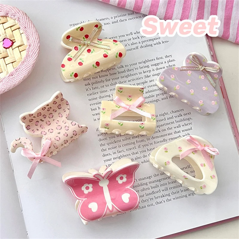 

Cute Bow Shaped Small Grab Clip Elegant Sweet Hair Tail Clip High-end Headdress Girls Barrettes Headwear Accessories Hairpin