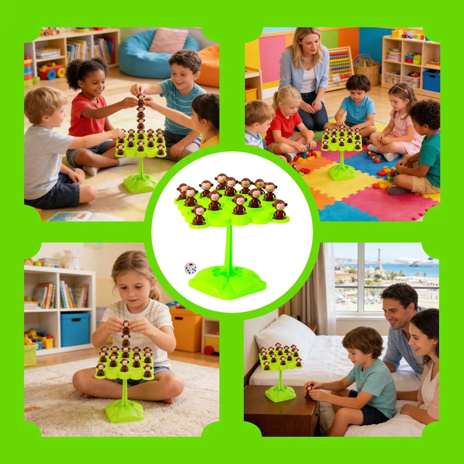 원숭이 균형 나무 집중력 훈련 어린이 장난감 쌓기 장난감 부모 자녀 상호작용 보드 게임