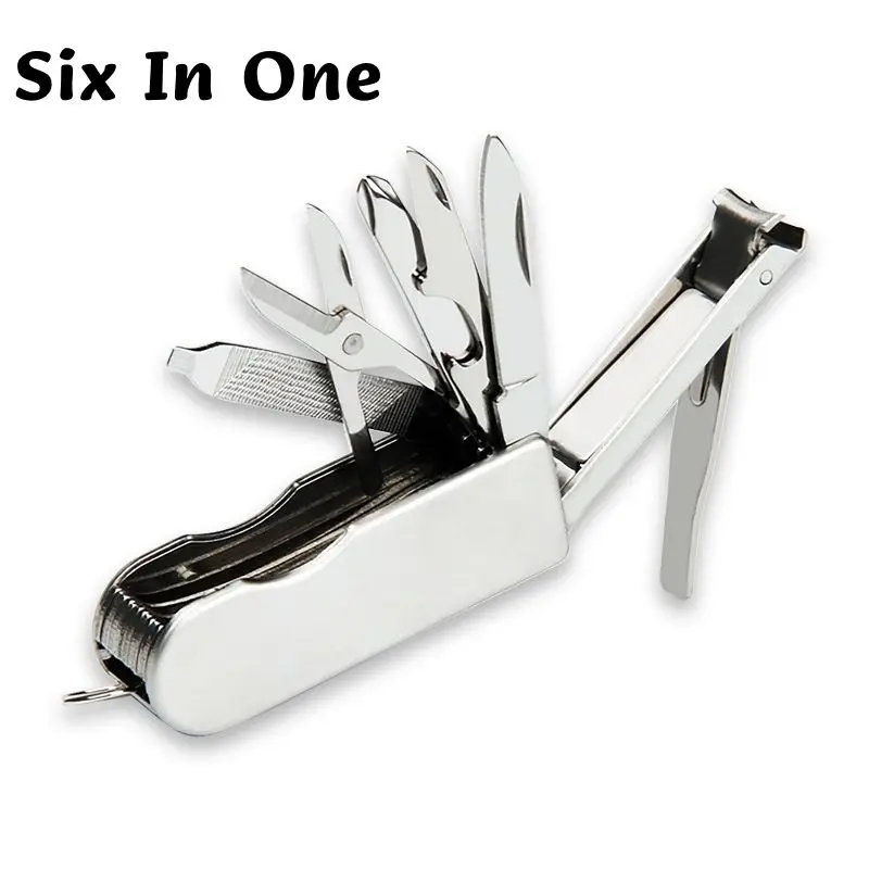 6 in 1 Creative Multifunctional Keychain Nail Clipper Travel Portable