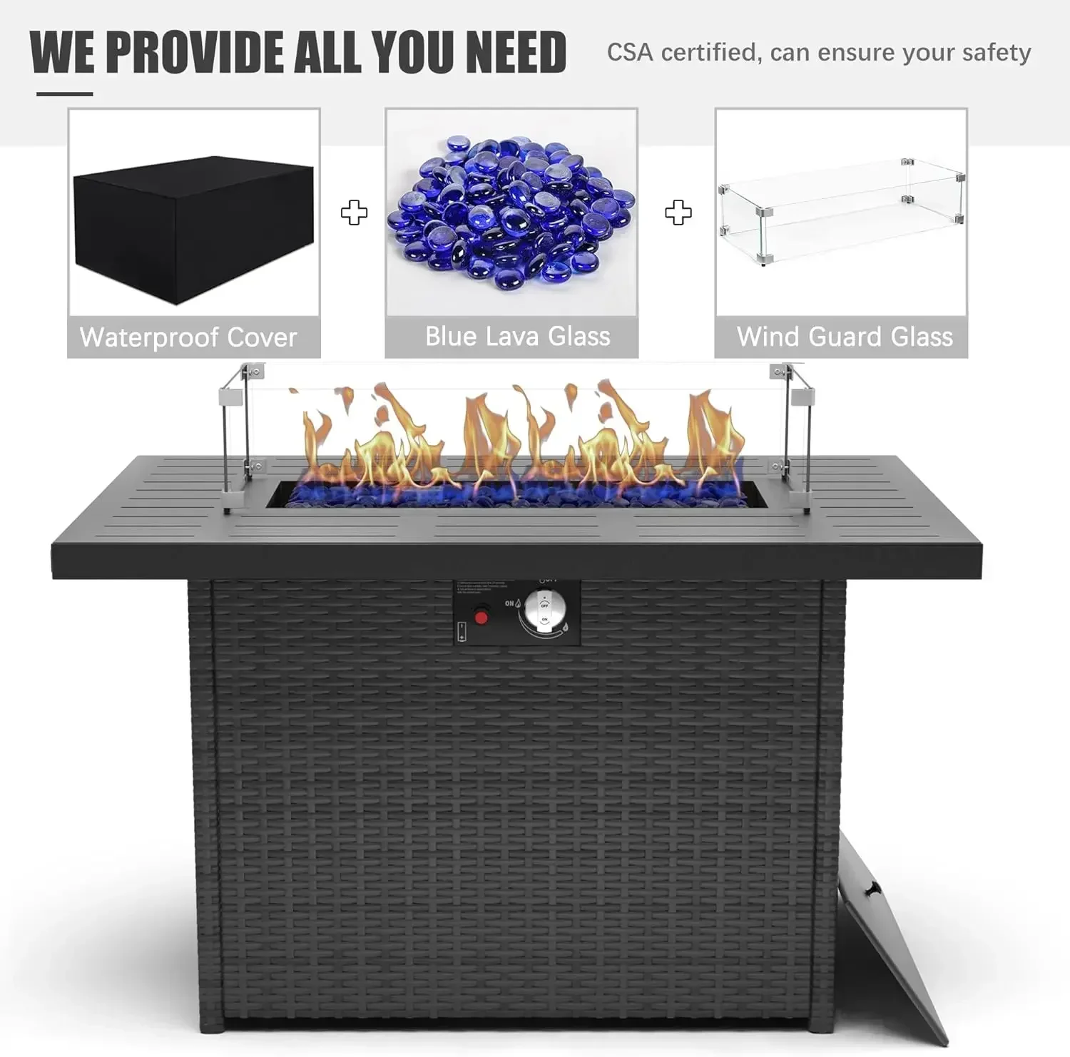 10 DIFFERENT Aluminum Furniture Set with Fire Pit Table 6