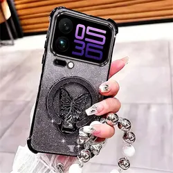 Elegant Butterfly Phone Holder Case - Xiaomi Mi 11X (Black)