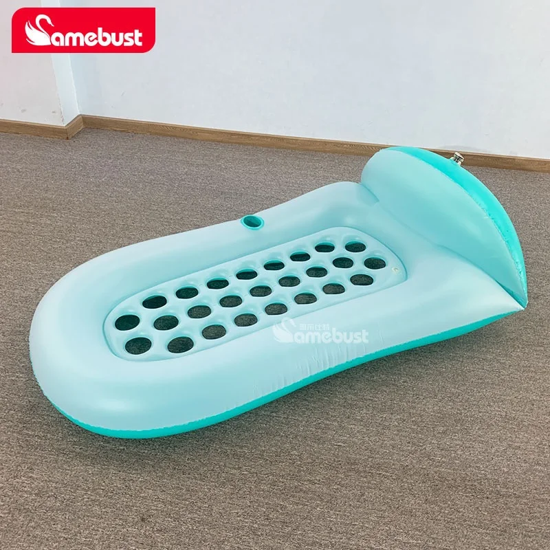 Camebust Inflatable Floating Row Swimming Pool Mattress Pool Mat Floats Raft Lounge with Cup holder swimming pool mattress