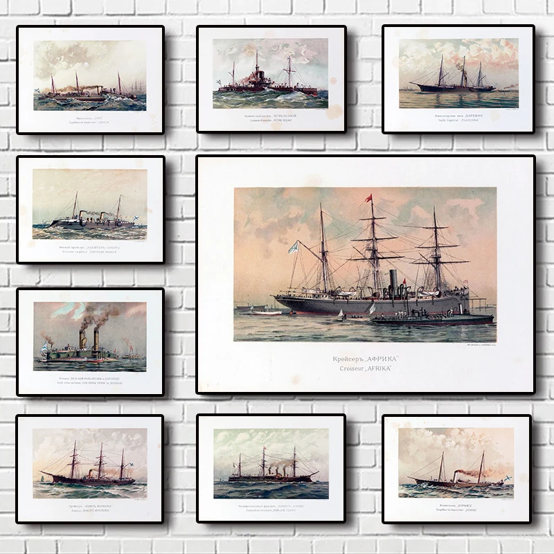 Barche Poster Vintage Steam Sailing Cartolina Vintage Poster Stampa Su Tela Decorazione Di Arte Della Parete Pittura Home Living Room Decor