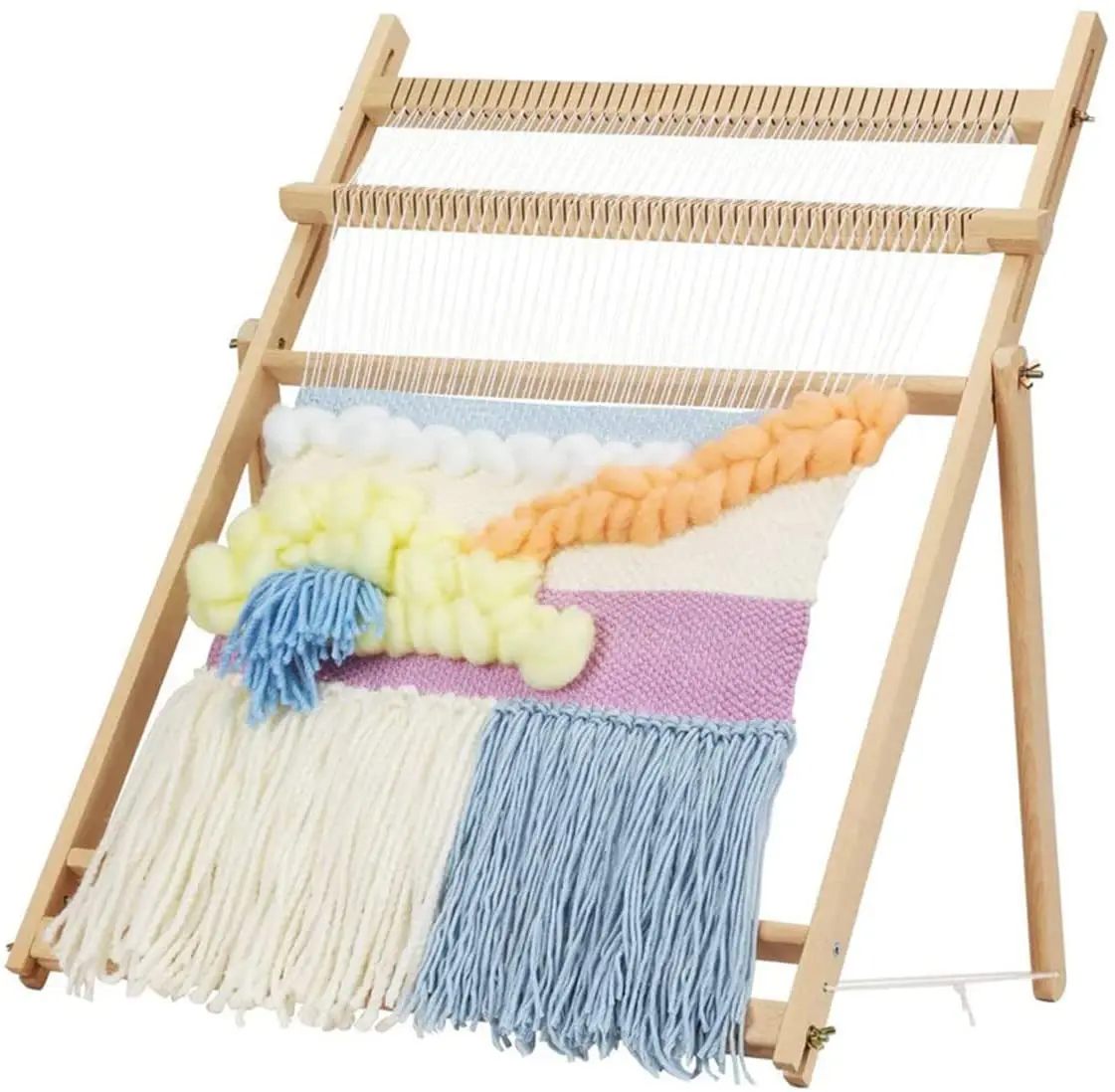 Weaving Loom with Stand Wooden Multi-Craft Weaving Loom Arts & Crafts, Extra-Large Frame, Develops Creativity Weaving Frame Loom