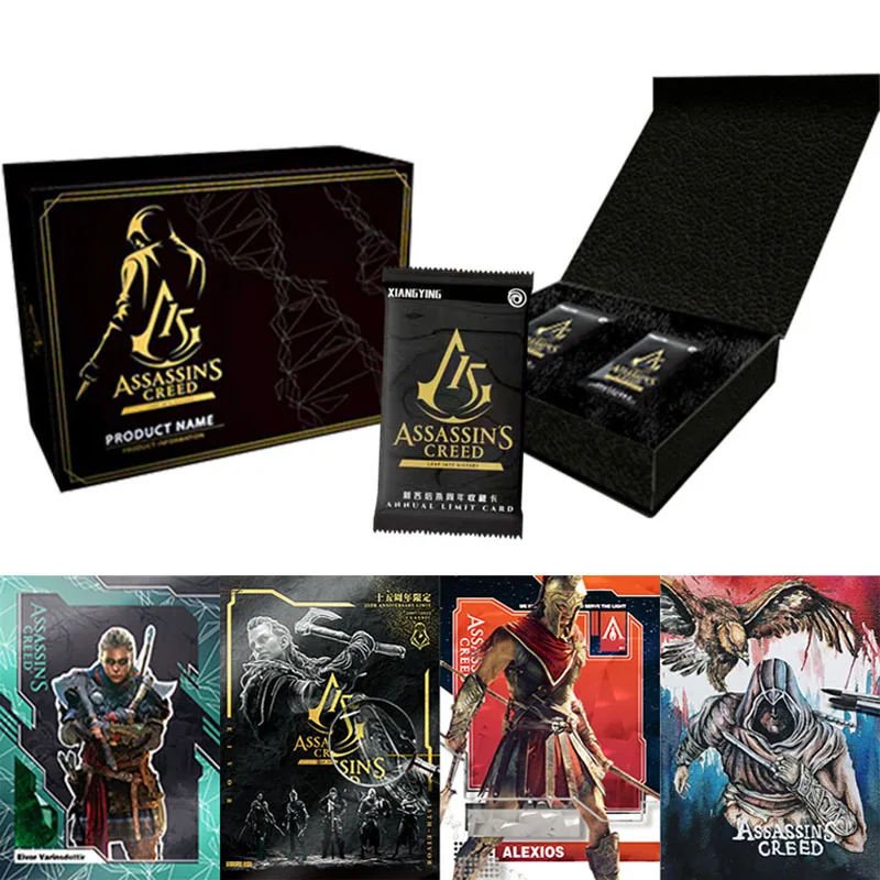 2023 New Assassin'S Creed Cards Collection 15Th Anniversary Rare Limited Edition Black Gold Cards Anime Table Game Hobby Toys
