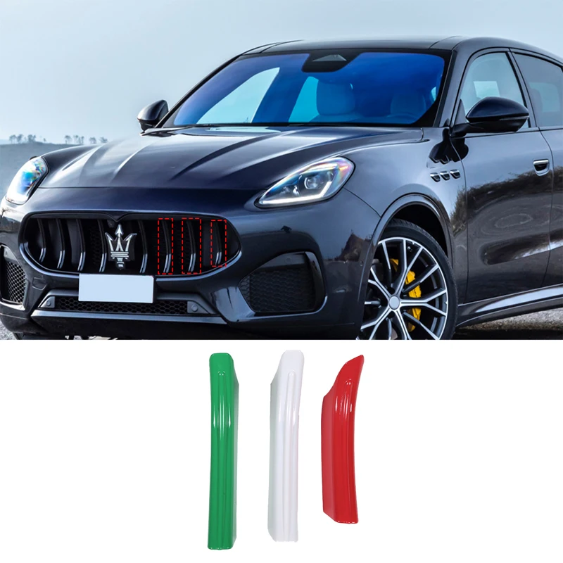 

For Maserati Grecale 2022 2023 Car Styling ABS Front Grill Decoration Strips Trim Accessories