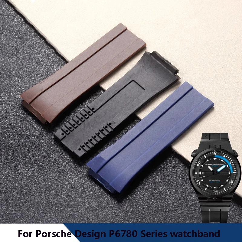 

Men's Rubber Soft Strap For Porsche Design P6780 Series Watchband Women's Silicone Sports Waterproof Bracelet Watch Accessories