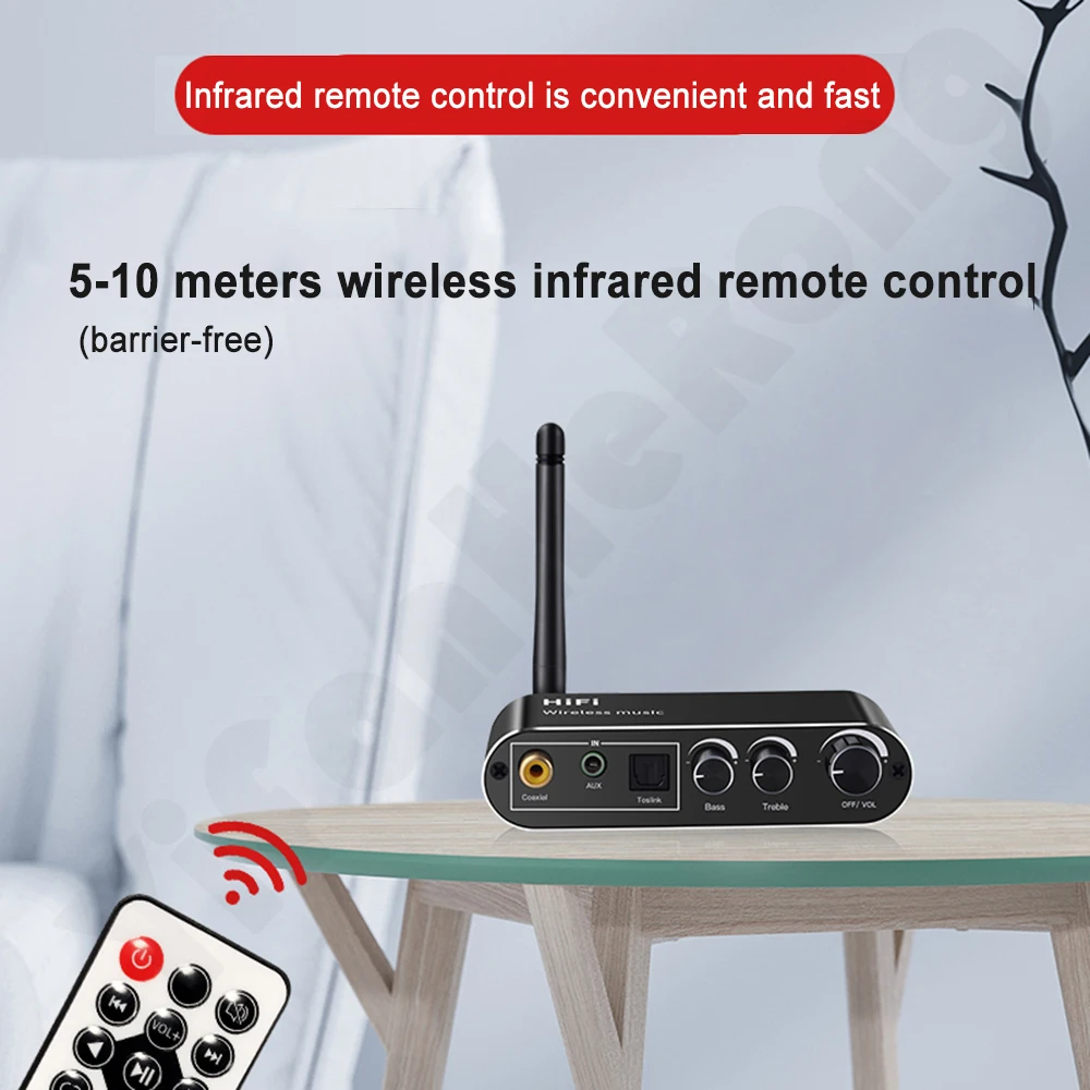 DAC Audio converter adapter amplifier decoder Digital to Analog Audio Converter Spdif Optical Coaxial Signal to 3.5MM AUX Amplifier Decoder Bluetooth-Compatible Receiver