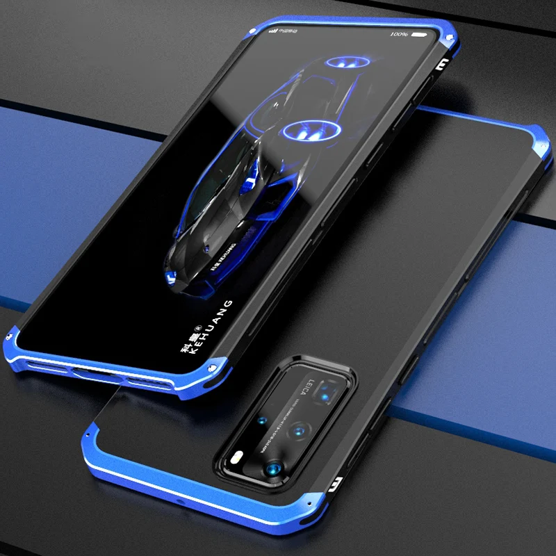 

Роскошный противоударный чехол для Huawei P50 P40 Pro, тонкий жесткий алюминиевый металлический Гибридный чехол из поликарбоната для Huawei P40/ P40 Pro, задняя крышка