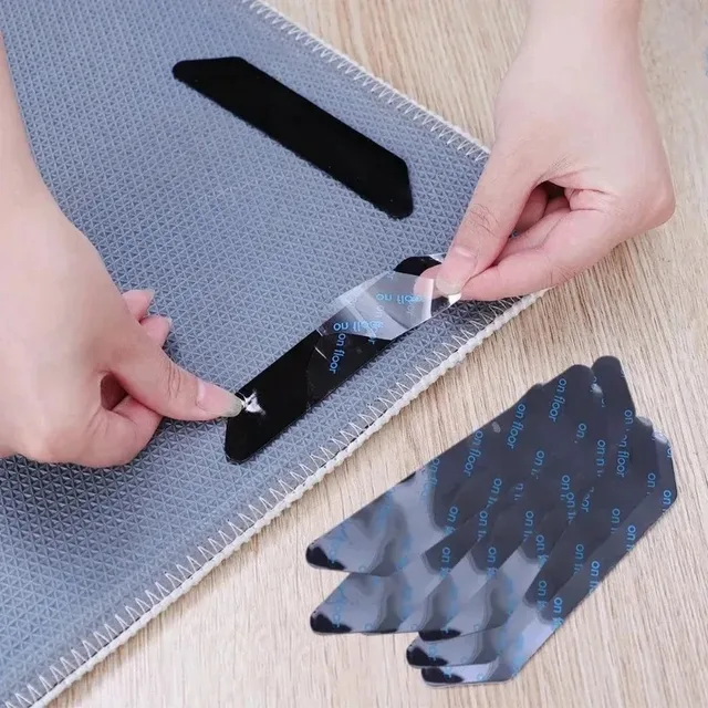 Autocollant antidérapant pour tapis, réutilisable, lavable, Anti-bouclage, autocollants fixes, tapis de sol, bande de poignée, coussin d'angle, 8 à 40 pièces 2