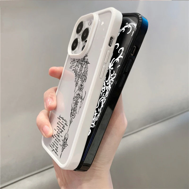Gothic Cross Vine Transparent Phone Case Cover